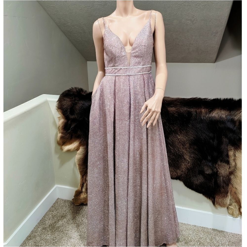 Glamorous Glittering Gown in Soft Pink